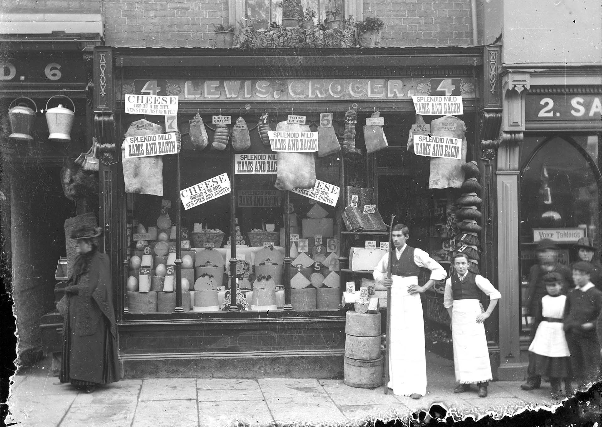 Shop front of Lewis Grocers