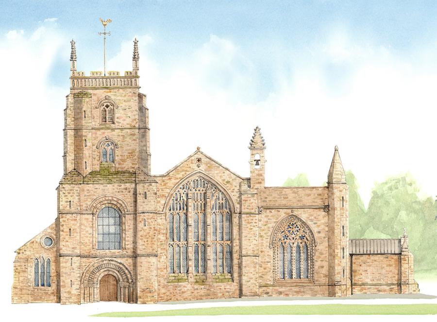 The Priory West Front Drawing